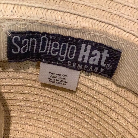 San Diego Hat Company Paper Straw Woven Wide Brim Black Fringe One Size Hat - Picture 10 of 12
